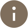 A brown circle with an i in it.